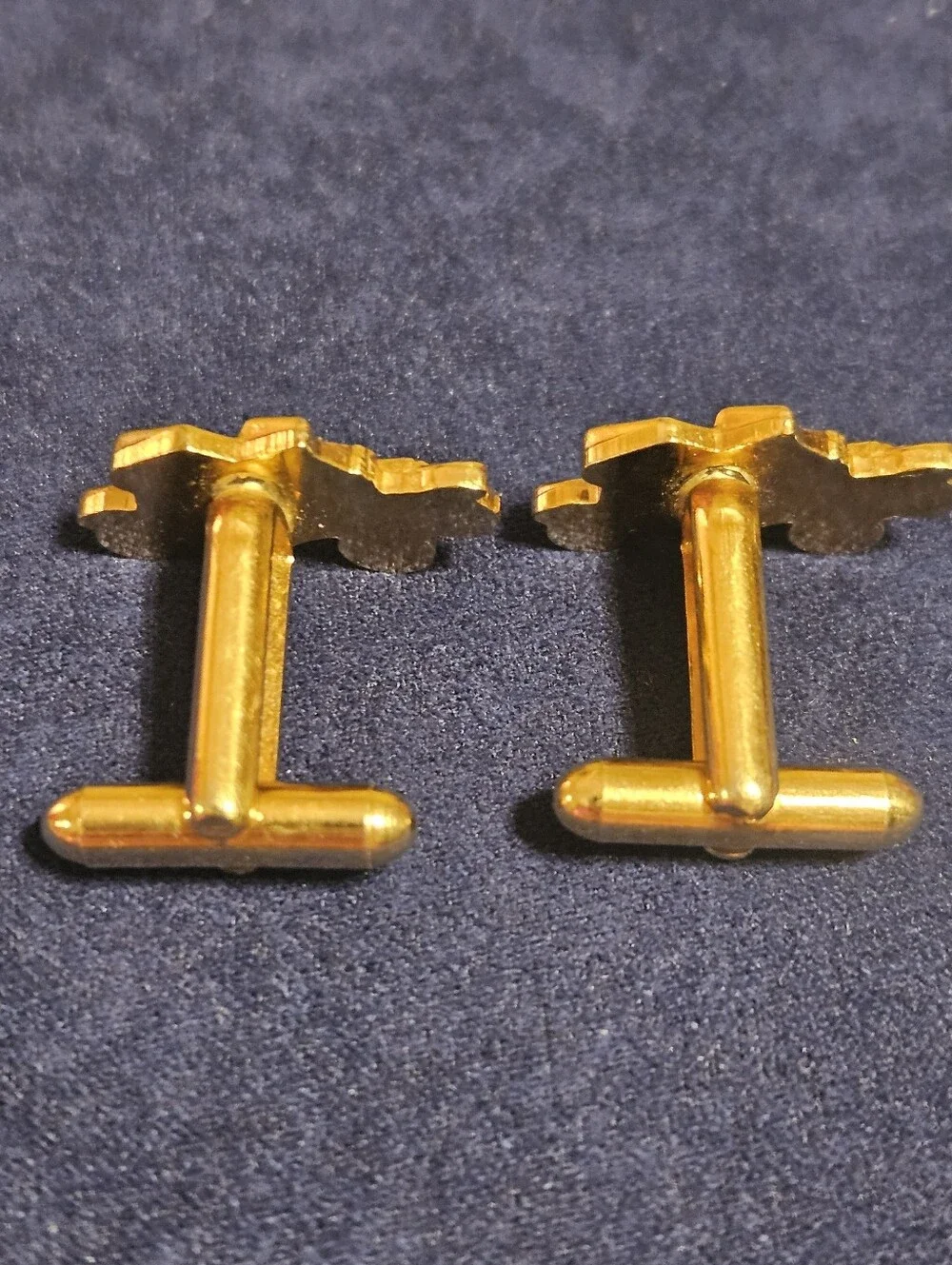 Vintage Model T Car Cufflinks Gold Tone Mid Century 3/4